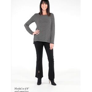 Cabi Flegging Pants Flared Legging Split Front Black Large #6278